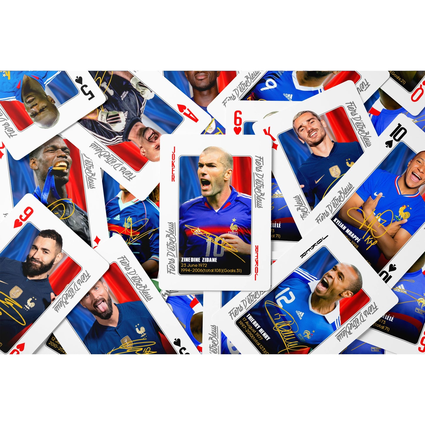 France Legendary Footballers Commemorative Collection Poker Cards