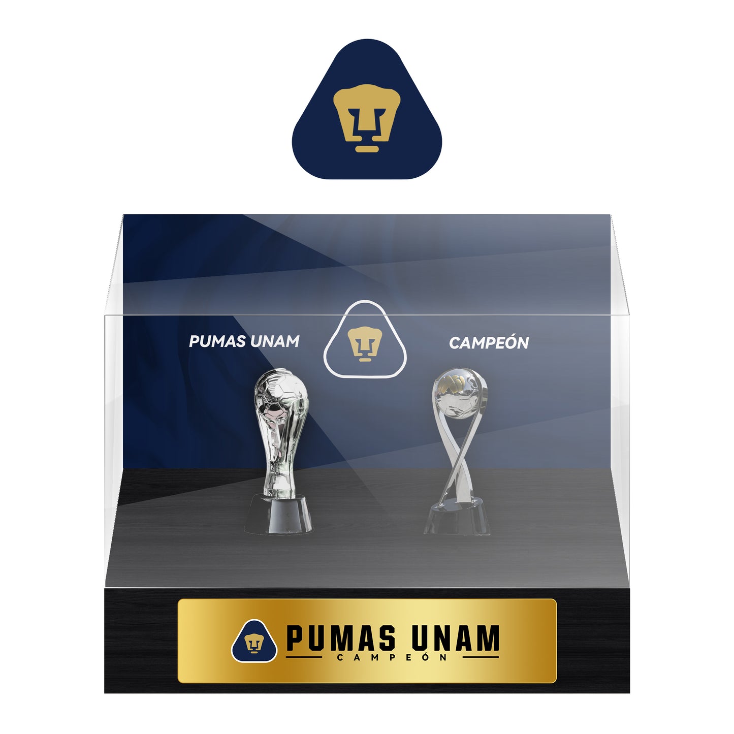 Pumas UNAM Football Championship Trophy Display Case