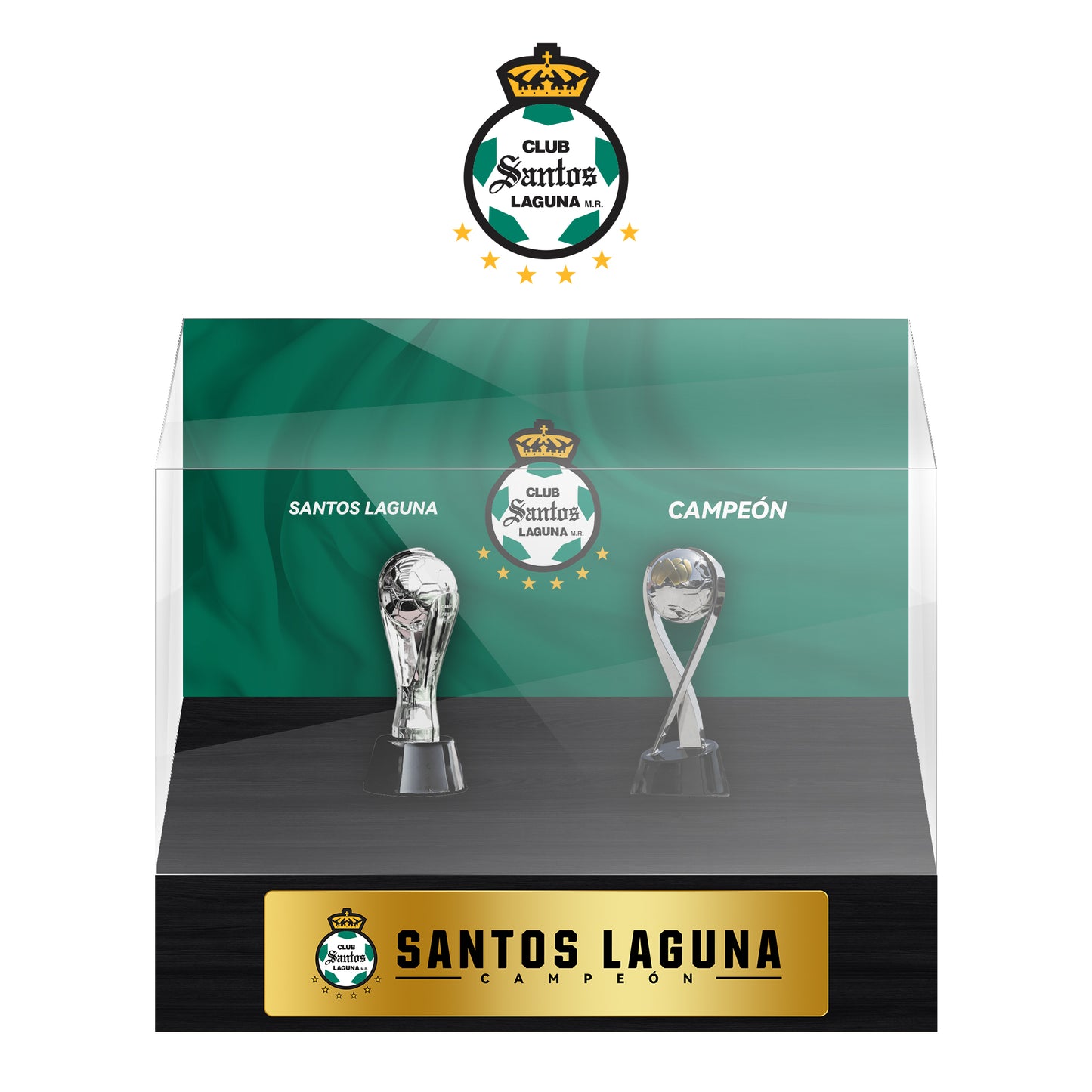 Santos Laguna Football Championship Trophy Display Case