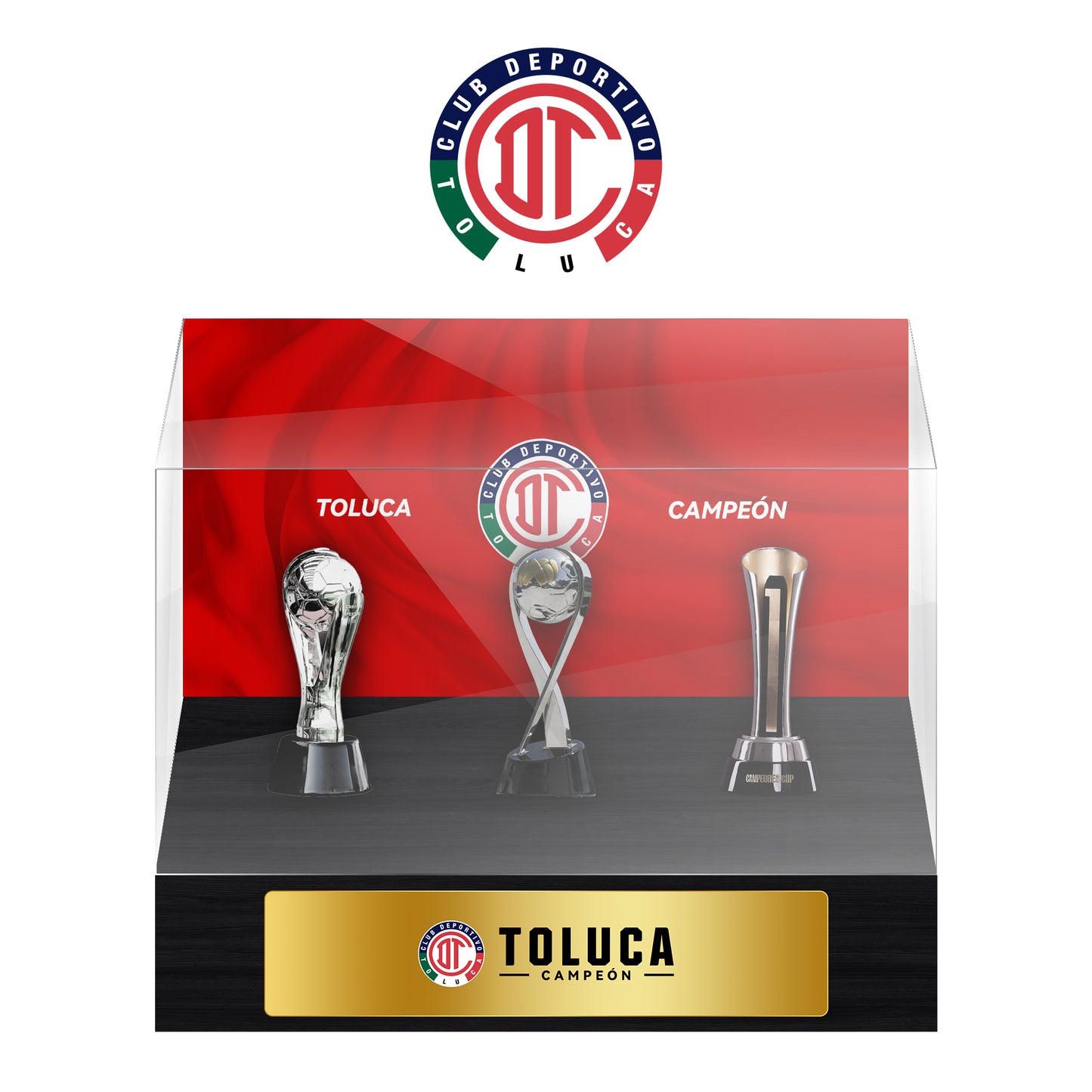Toluca Football Championship Trophy Display Case