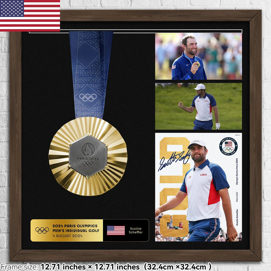 【USA Scottie Scheffler】2024 Olympic Gold Medal Frame -Men's Individual Golf