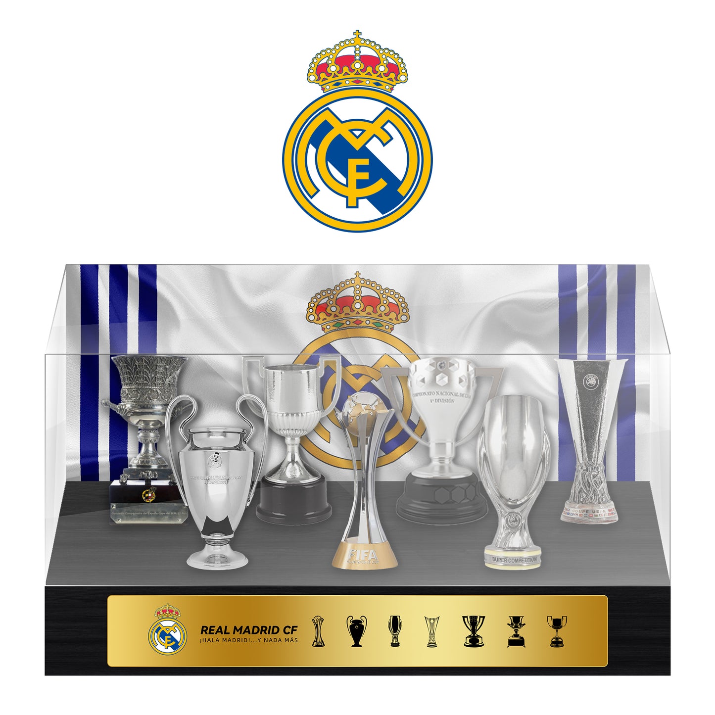 Real Madrid CF Football Championship Trophy Display Case