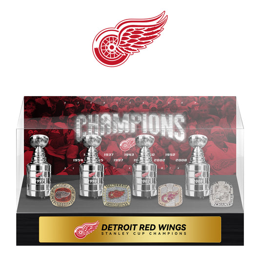 Detroit Red Wings NHL Trophy And Ring Display Case