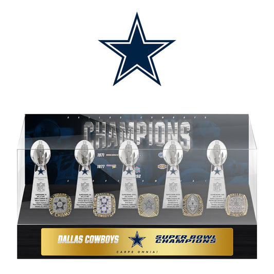 Dallas Cowboys Super Bowl Championship Trophy Ring Display Case