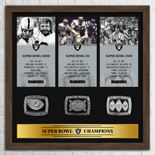 Los Angeles Raiders NFL Super Bowl Championship Ring Pendant Frame