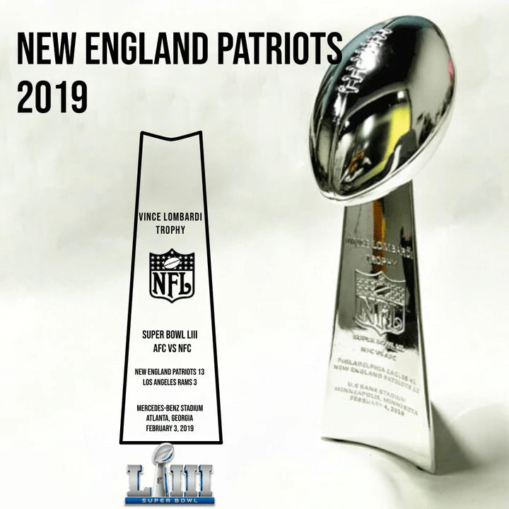 [NFL]2019 Vince Lombardi Trophy, Super Bowl 53, LIII New England Patriots