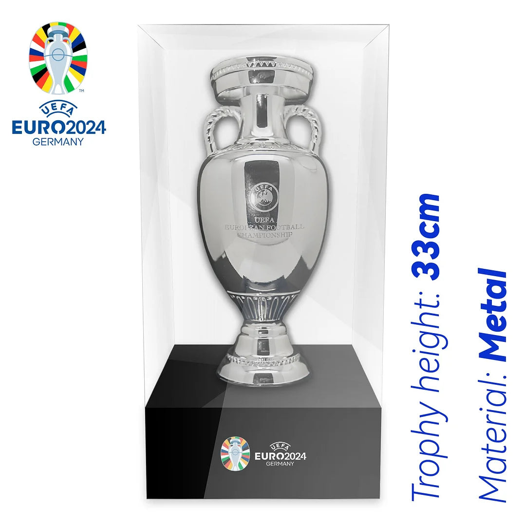 [Metal Version]UEFA Euro Cup  Trophy Henri Delaunay Cup(Indicate what ribbon you want)