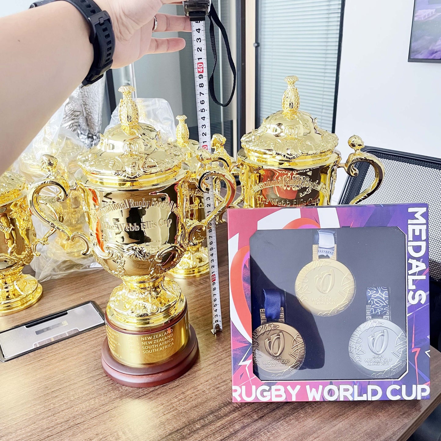 [Metal Version]The Webb Ellis Cup Rugby World Cup Champions Trophy Metal 38cm  Ship On About 4th Nov