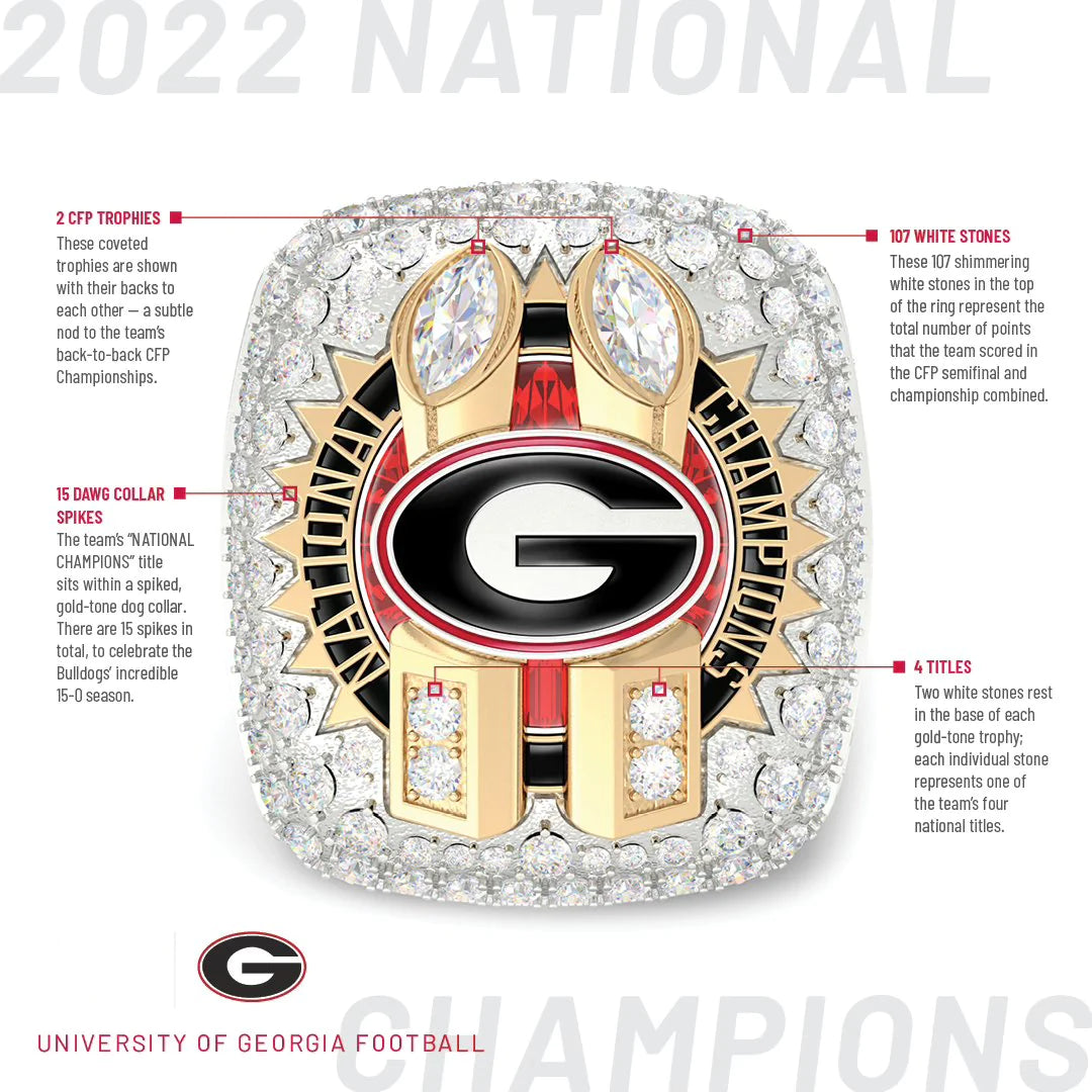 [Standard Series]2022 Georgia Bulldogs Football National Championship NCAA Ring