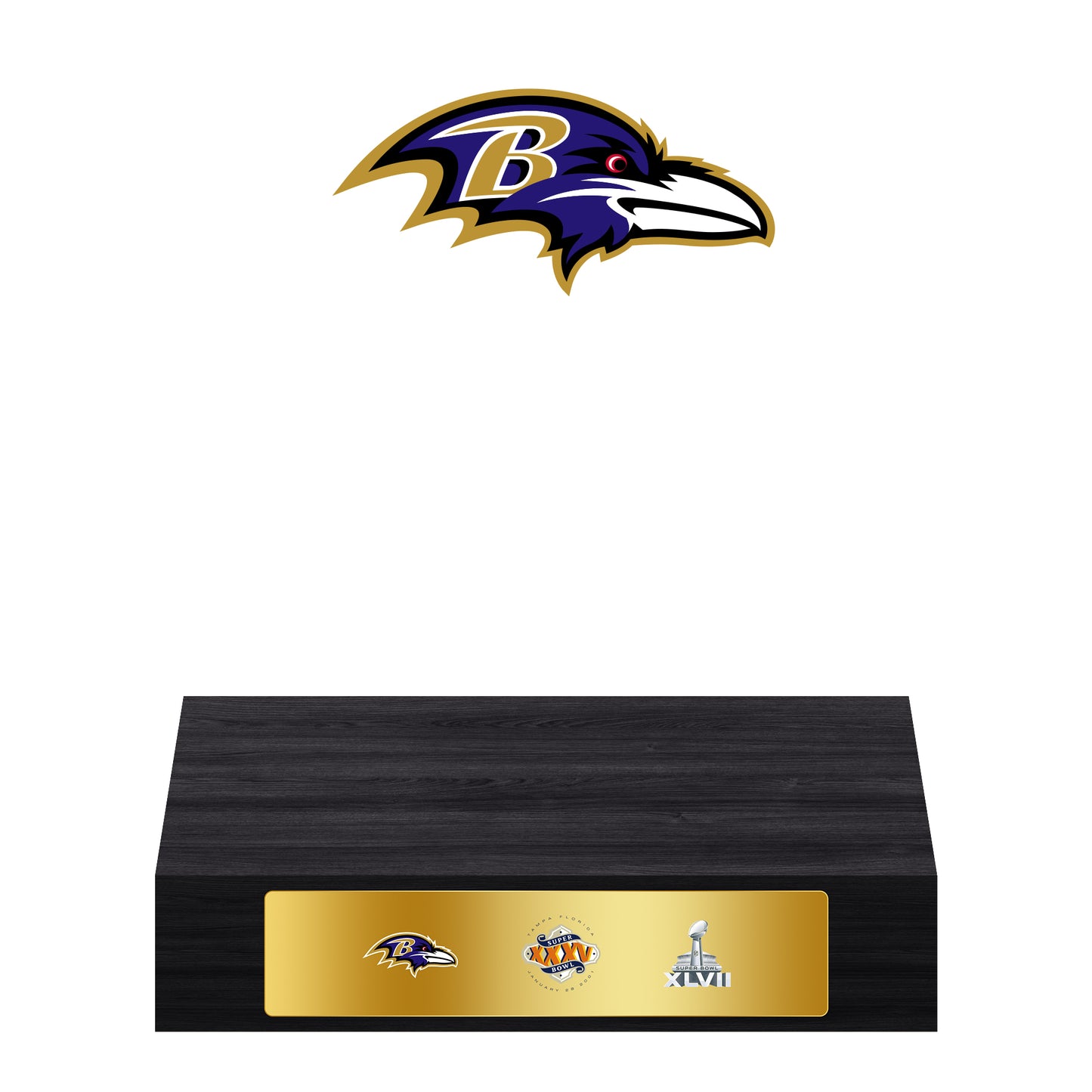 Baltimore Ravens Super Bowl Championship Trophy Ring Display Case