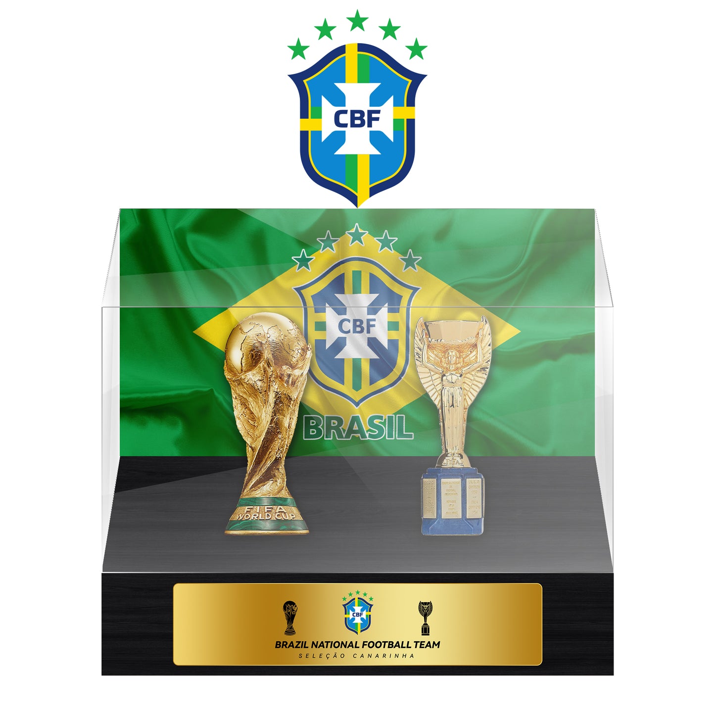 Brazil National Football Team  Championship Trophy Display Case