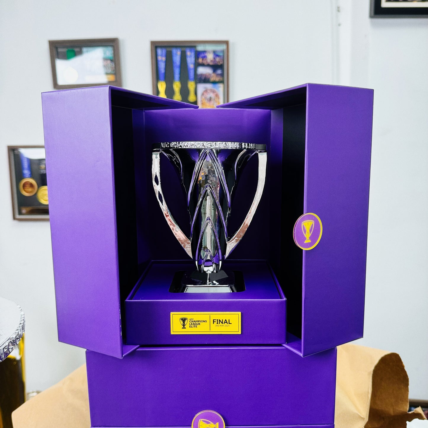 Official Box With 2025 Al-Ahli Saudi Football Club AFC Champions League Elite Trophy 16cm Resin Version(Trophy Included)