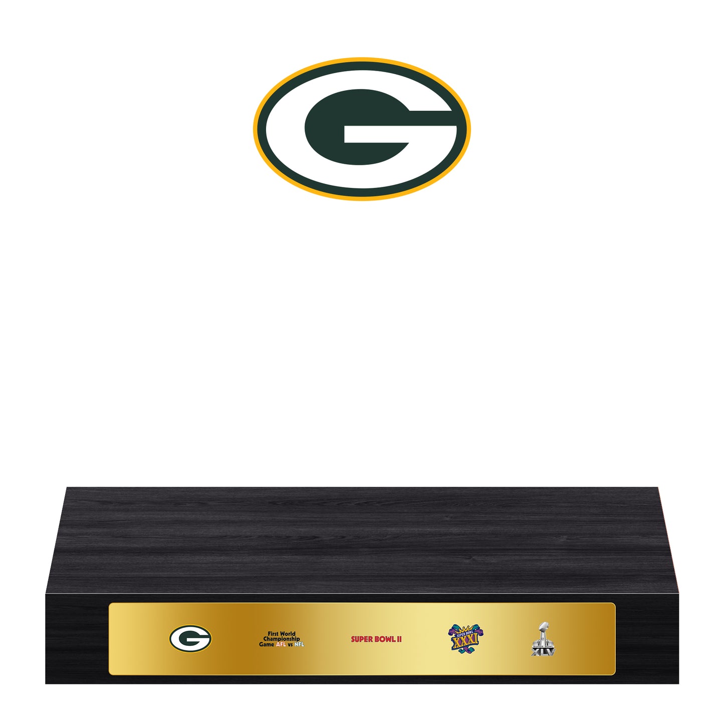 Green Bay Packers Super Bowl Championship Trophy Ring Display Case