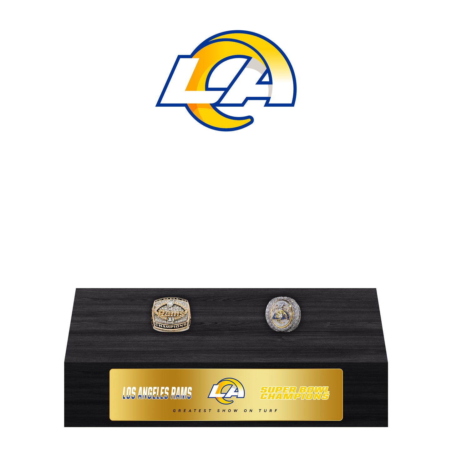 Los Angeles Rams Super Bowl Championship Trophy Ring Display Case