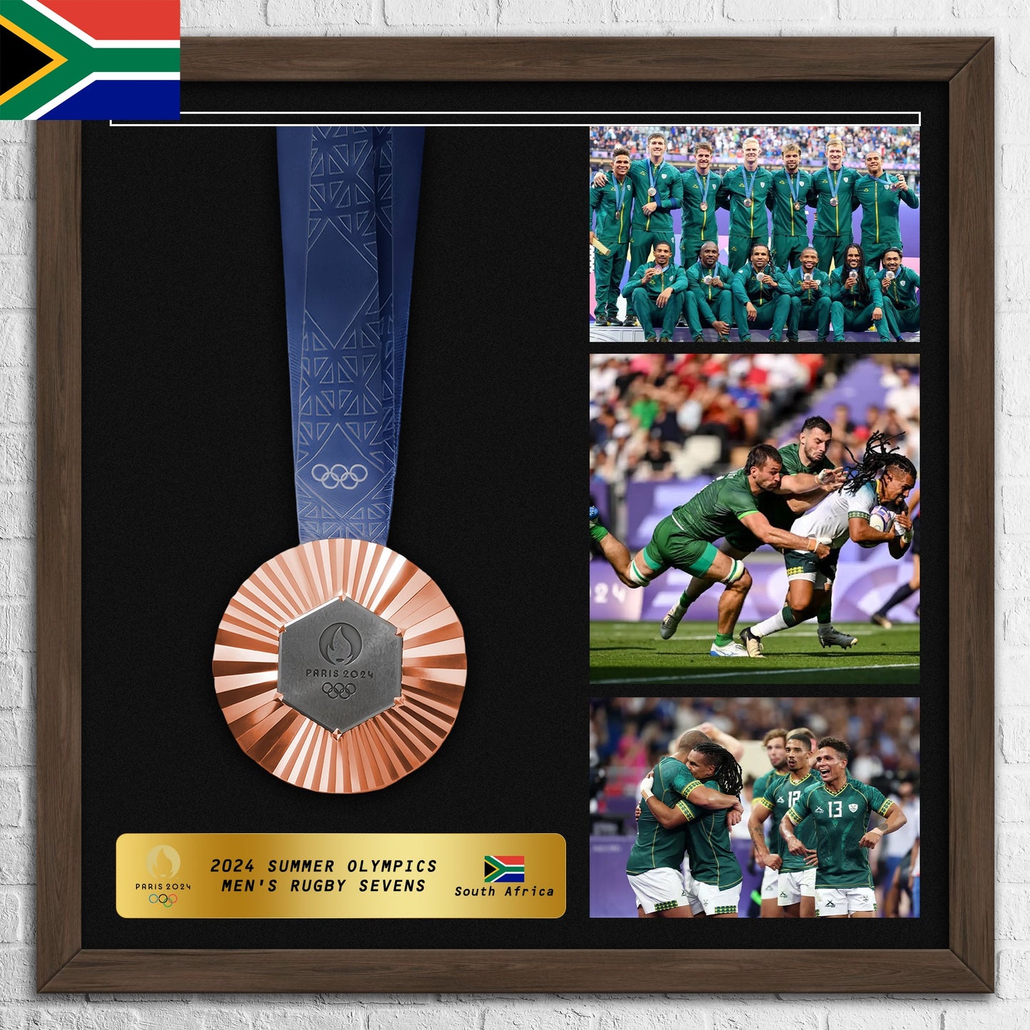 [South Africa]2024 Olympic Bronze Medal Frame -Men's Rugby Sevens