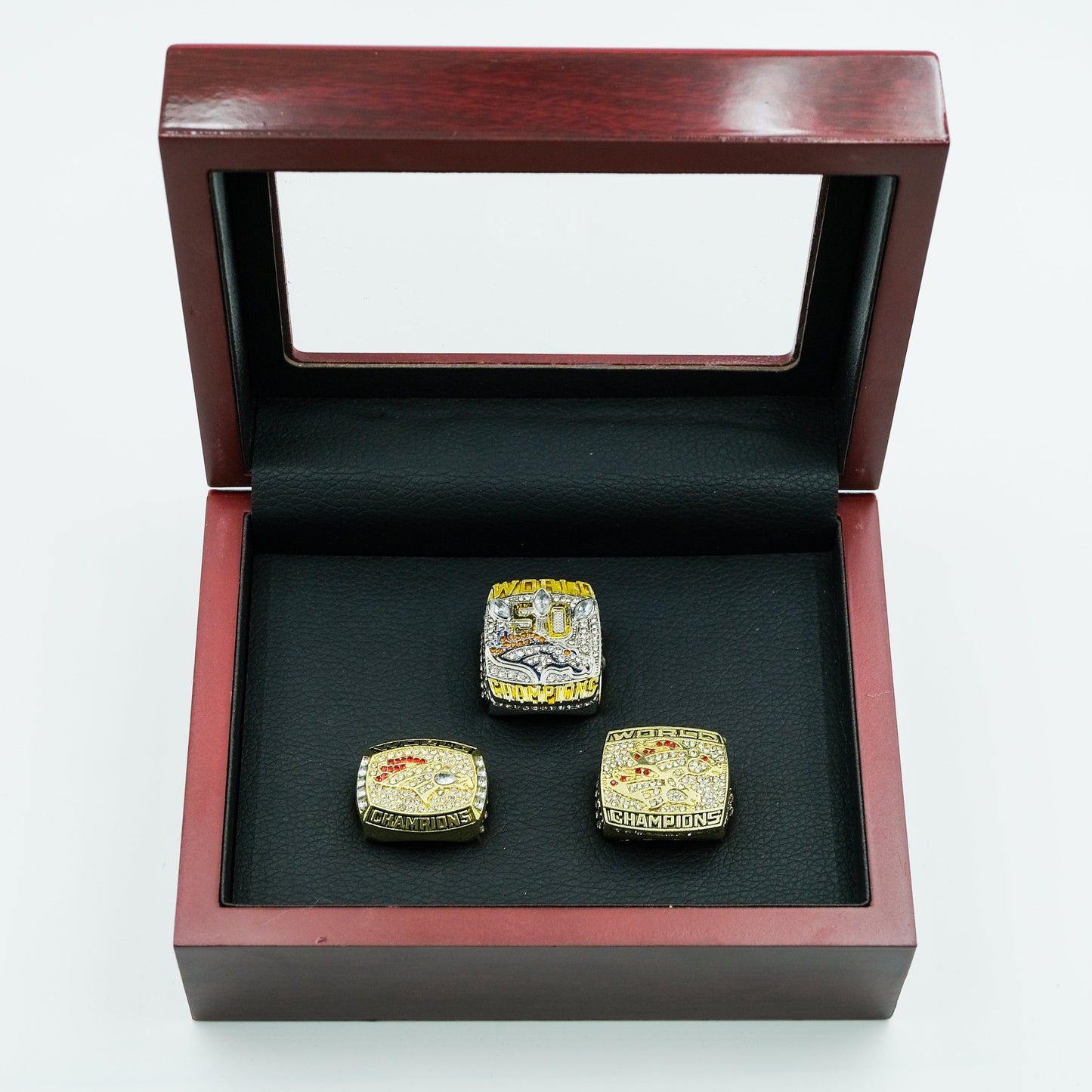 1997/1998/2015 Denver Broncos Super Bowl Championship Rings Set