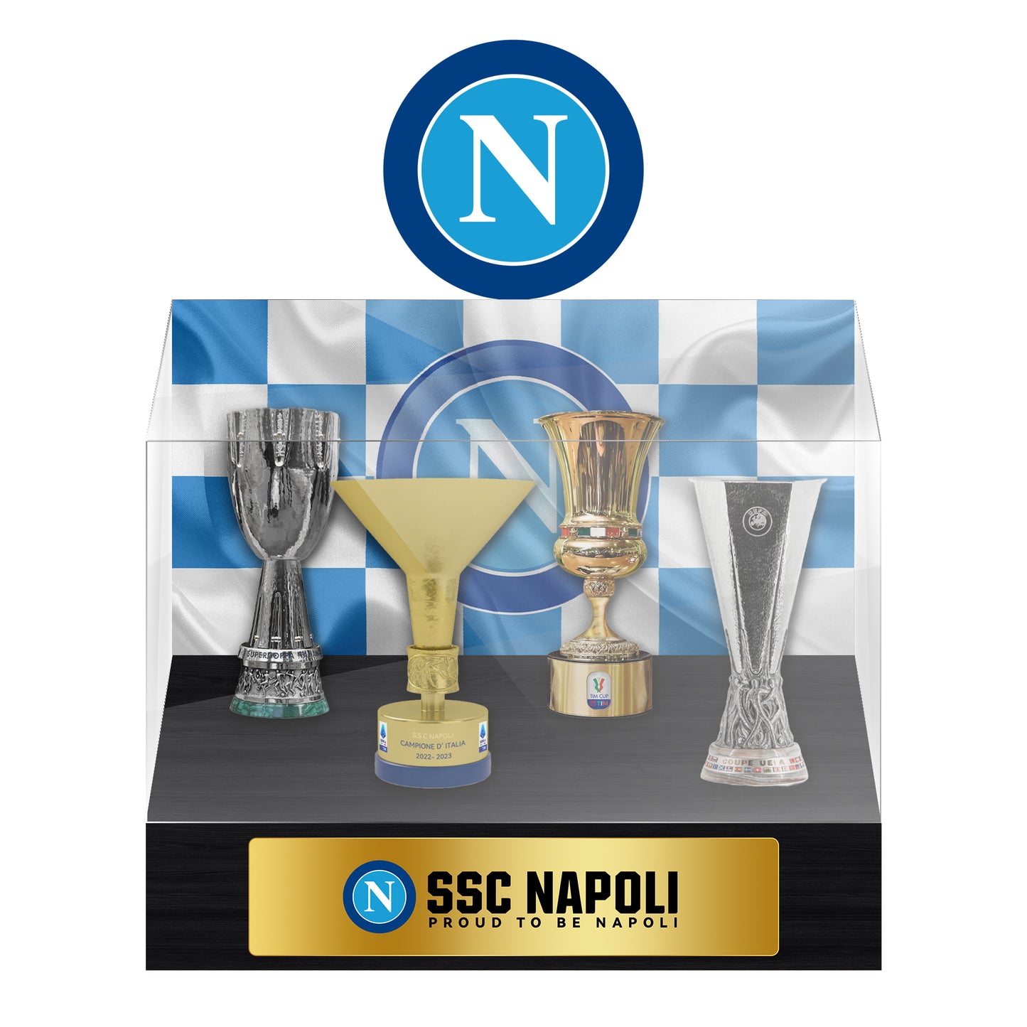 Società Sportiva Calcio Napoli Football Championship Trophy Display Case