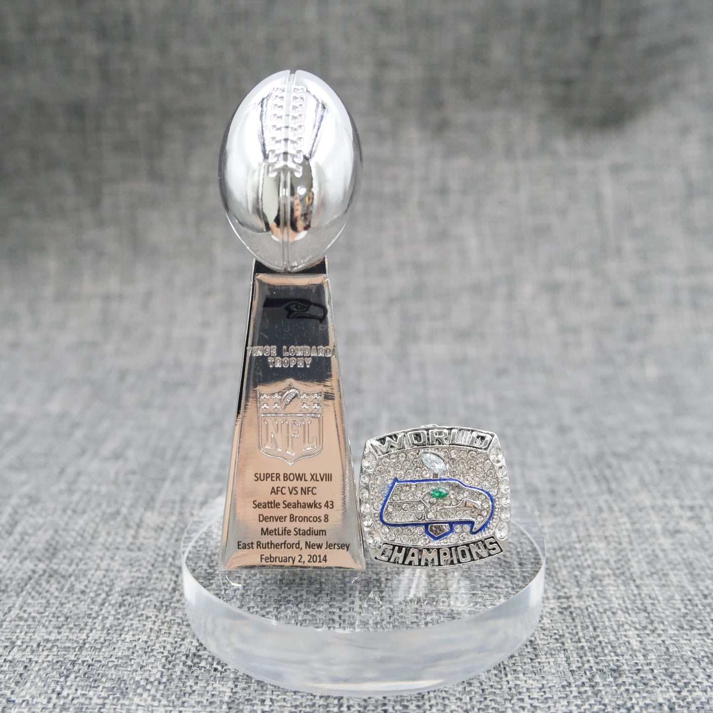 [Seattle Seahawks]  Trophy and Ring Set + Box NFL