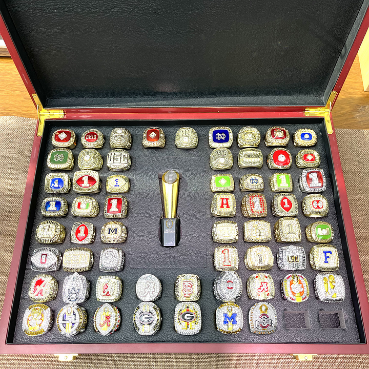 NCAA Championship 60 Rings And Trophy Gift Box （1964-2024 years）