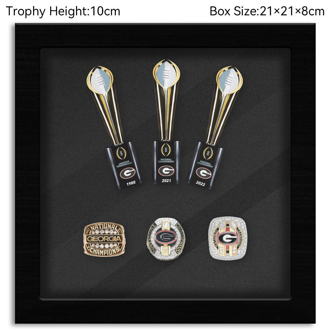 Georgia Bulldogs CFP National Championship NCAA Trophy&Ring Box 3+3