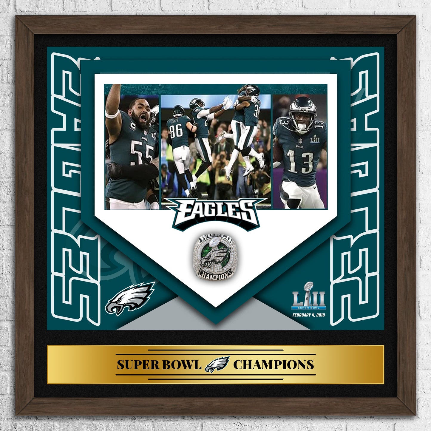 Philadelphia Eagles NFL Super Bowl Championship Ring Pendant Frame