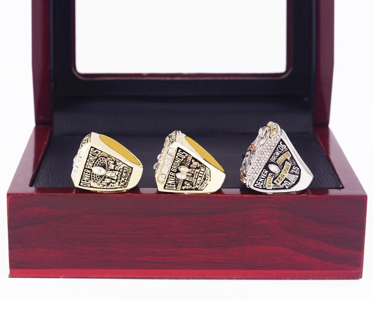 1997/1998/2015 Denver Broncos Super Bowl Championship Rings Set