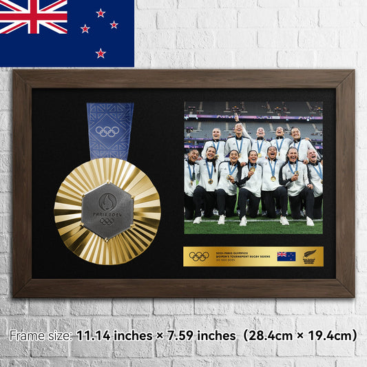 [New Zealand]2024 Olympic Gold Medal Frame -Women's Tournament Rugby Sevens