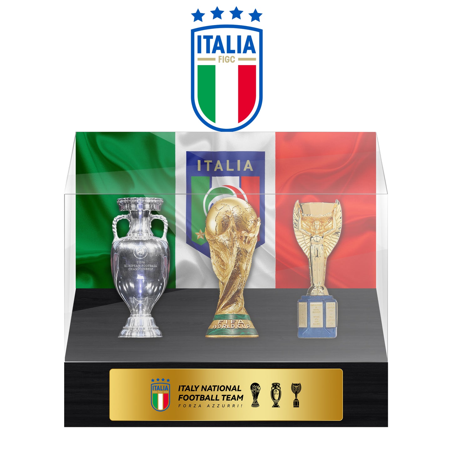 Italy National Football Team  Football Championship Trophy Display Case