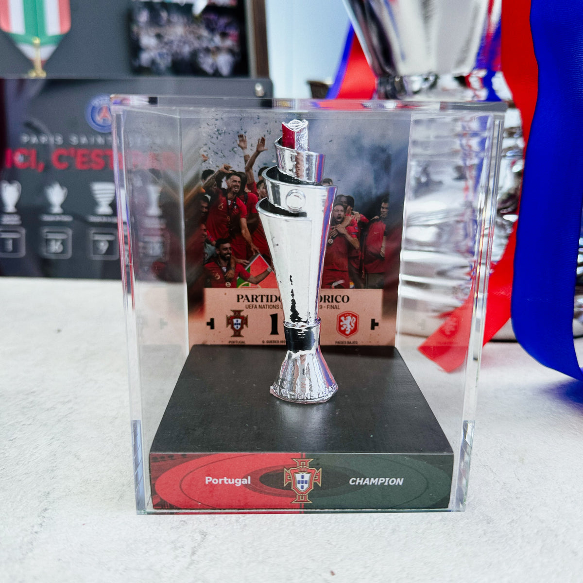 UEFA Nations League Portugal Cristiano Ronaldo Memorial Trophy Display Case