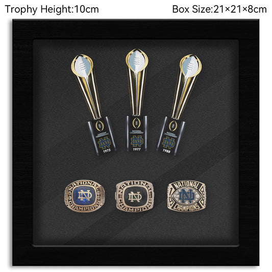 Notre Dame Fighting Irish College CFP National Championship NCAA Trophy&Ring Box 3+3