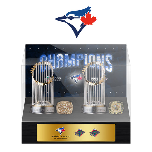 Toronto Blue Jays MLB World Series Championship Trophy And Ring Display Case