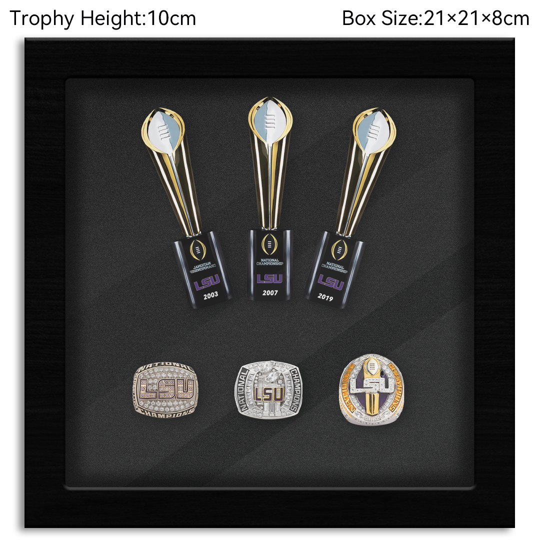 Louisiana State University(LSU) Tigers CFP National Championship NCAA Trophy&Ring Box 3+3