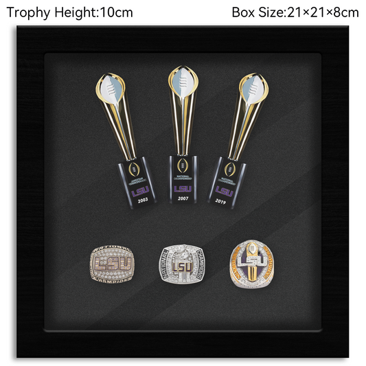 Louisiana State University(LSU) Tigers CFP National Championship NCAA Trophy&Ring Box 3+3