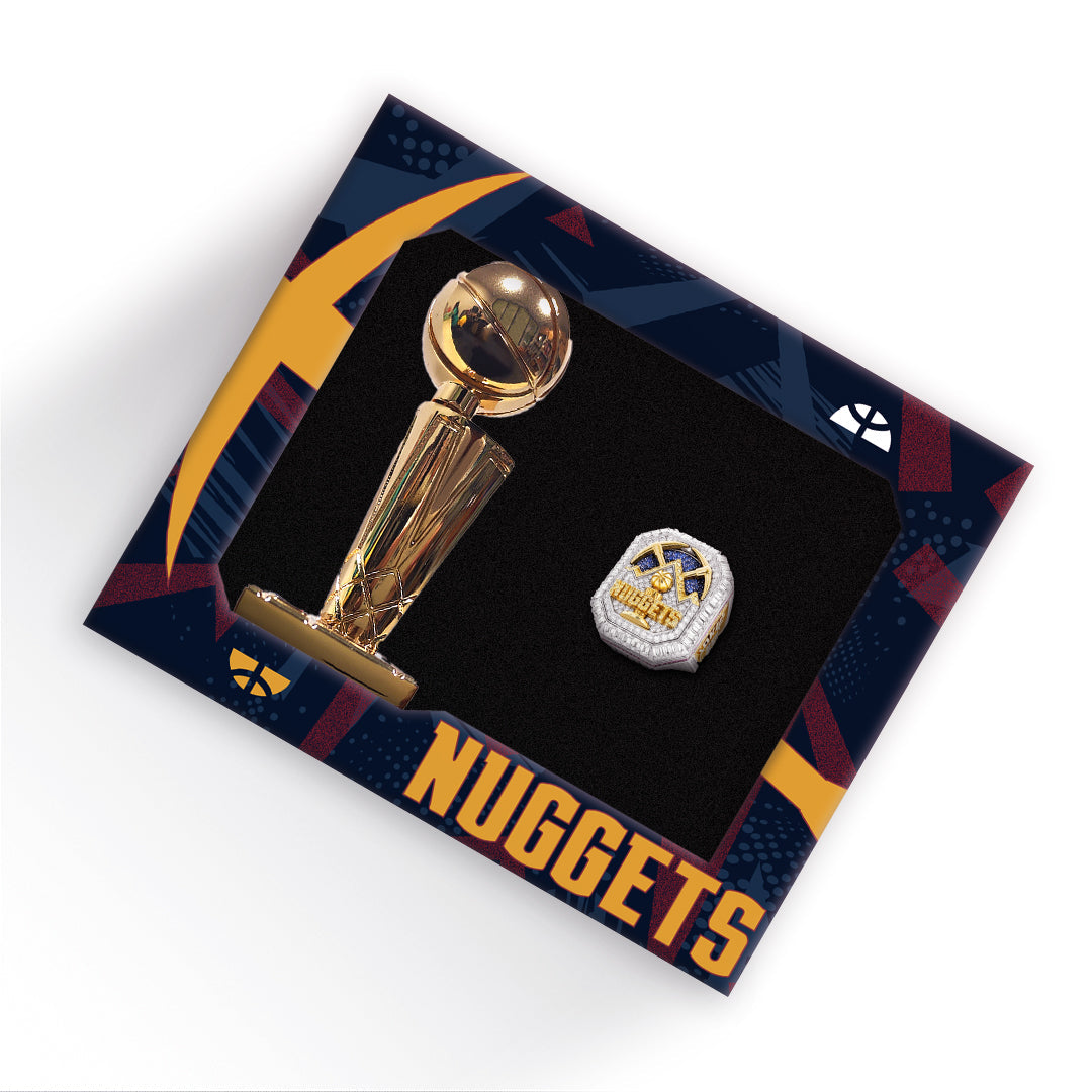 Gift Box 2023 Denver Nuggets Championship Trophy NBA Ring - Official Edition