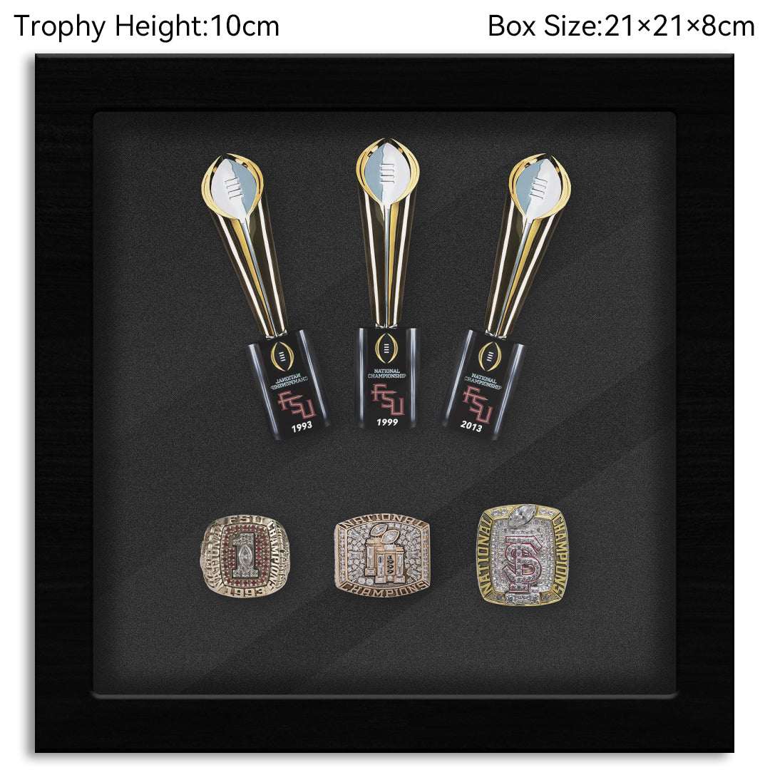 Florida State Seminoles CFP National Championship NCAA Trophy&Ring Box 3+3